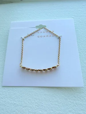 Lauren Conrad $16 Gold flat bead bar bracelet adjustable bolero cute gift thumbnail 2