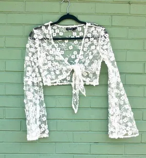 Nasty Gal collection sheer crop top thumbnail 1