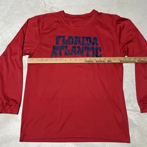 Adidas Florida Atlantic Owls FAU Women's SZ L T-Shirt Red Ultimate Tee NCAA thumbnail 3