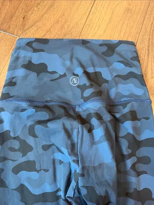 Addison Bay Blue Camo Leggings with Pink Stripe Ankle Size Medium - C11-670 thumbnail 8