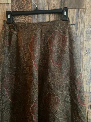 Ralph Lauren A Line Skirt Size 6 Brown Green Side Zipper Lined thumbnail 3