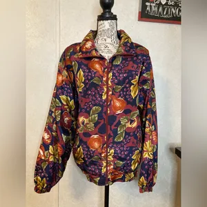 Vintage 80's EVR Crazy Sexy Cool Totally Rad Multi Color Windbreaker Jacket L thumbnail 3