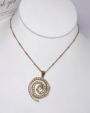 Gold snake swirl pendant necklace thumbnail 1