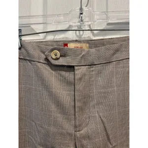 Y2k Gap Favorite Wide Leg Mid Rise Trouser Pants Womens 12 Brown‎ Plaid Cuffed thumbnail 4
