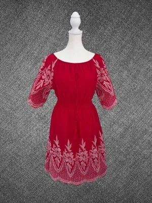 Kindred Embroidered Off-The-Shoulder Boho Mini Dress Size M thumbnail 2