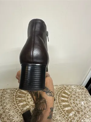 croft & barrow Dark Brown Leather Ankle Booties with Low Block Heel thumbnail 5