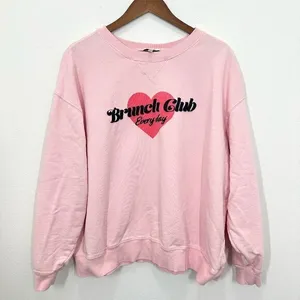 Wildfox Women's XXL Light Pink Brunch‎ Club Everyday Graphic Crewneck Sweatshirt thumbnail 1