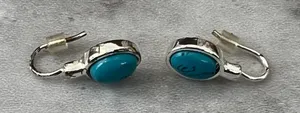 Silver Earrings‎ with Turquoise Stones thumbnail 1
