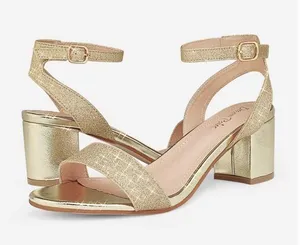 Dream Paris Women's Open Toe Ankle Strap Low Block Chunky Heels Sandals Size 8M thumbnail 1