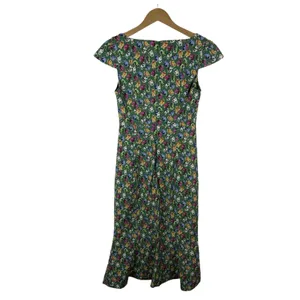 NWT Maeve Anthropologie Cecily Midi Dress‎ XS Green Pomegranate Floral Fruit thumbnail 8