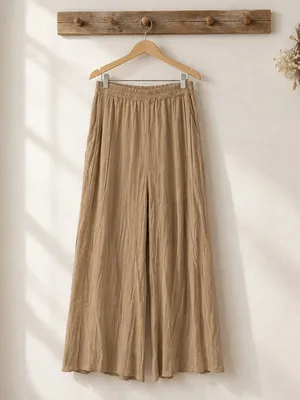 Final Touch Taupe Wide-Leg Palazzo Pants thumbnail 3