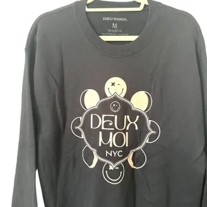 DEUX MOI Viral Restaurant Menu Oversized Sweatshirt NWOT‎ Medium thumbnail 3