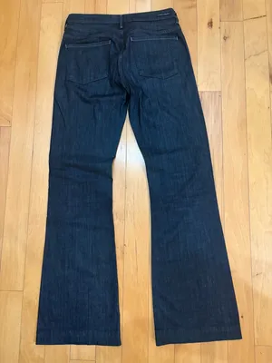 CITIZEN OF HUMANITY MID RISE HUTTON WIDE LEG FLARE DARK WASH SIZE 30 Inseam 34 thumbnail 7