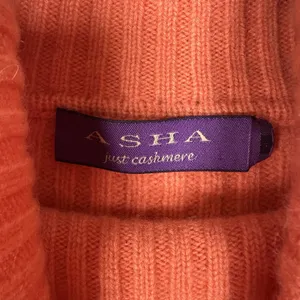 Asha Cashmere Turtleneck Sweater Womens‎ Small Sherbert Orange Ribbed Classic thumbnail 3