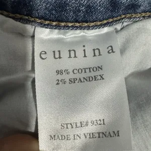 Eunina Women Tyler Super High Rise Mom‎ Ankle Denim Jeans Size 13 Cotton Blend thumbnail 9