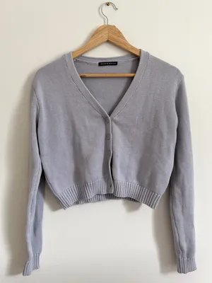 BRANDY MELVILLE Knit Cardigan Sweater Button Front Small Cropped thumbnail 2