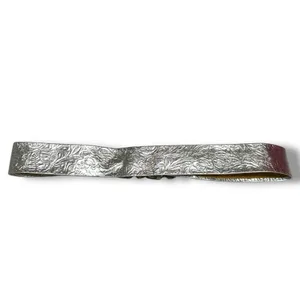 Vintage Silver‎ Leather Adjustable Belt with Removable Buckle Floral Western thumbnail 3