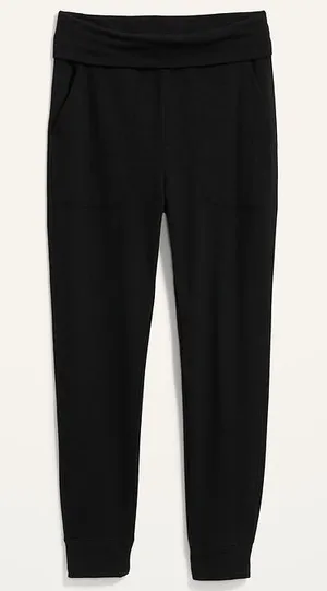 Old Navy Mid-Rise Lived in Jogger in BlackJack Patch Pocket Brushed Soft Cozy L thumbnail 1