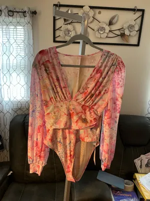 Shein Floral Bodysuit thumbnail 2