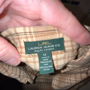 Lauren Ralph Lauren tan & brown plaid button down medium‎ thumbnail 4