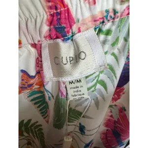 Cupio Womens Skirt Sz M White Floral Colorful Butterflies Flowers Silky Maxi NEW thumbnail 6