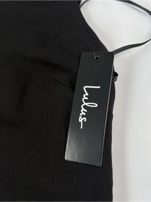 NWT Lulus Criss Cross Back Black Mini Dress Women's Size Medium thumbnail 5