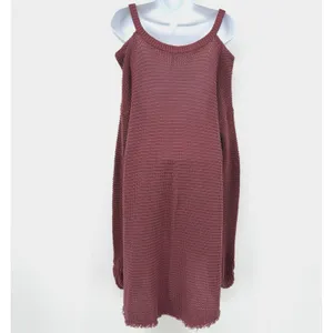 Free People Moonshine Top Womens M Dark Rose V-Neck Cold Shoulder Oversize Flowy thumbnail 3
