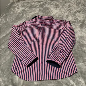Ralph Lauren Navy and Pink Striped Shirt thumbnail 2