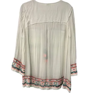 Hayden Los Angeles Open Top Cord Tie Front Embroided Gauze Cover Up XL thumbnail 6
