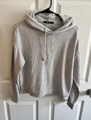 QUINCE SuperSoft Fleece Pullover Hoodie in Heather Grey - Size XS thumbnail 1