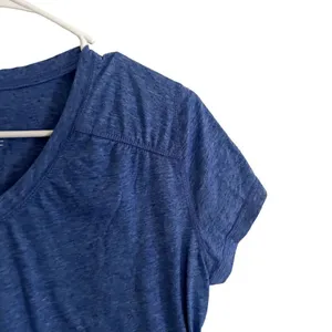 Danskin Now blue workout top athleisure comfortable semi fitted shirt summer thumbnail 2