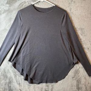 Lululemon‎ Lifted Balance Long Sleeve Heathered Gray 6 High Neckline Draped Hem thumbnail 3