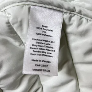 T‎ by Talbots Packable Puffer Jacket XL Mint Green Chevron Quilted Zip Up EUC thumbnail 7