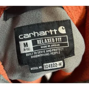 Carhartt Womens Relaxed Fit Fleece Pullover M Orange Snap Front Sherpa thumbnail 6