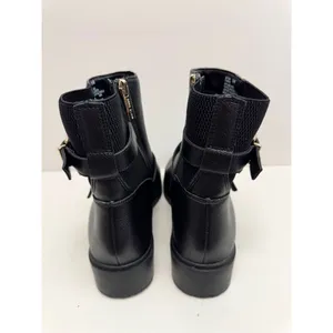 Anne Klein Boots Size 10.5 Black Block Heel Almond Toe Buckle‎ Detail NEW thumbnail 7