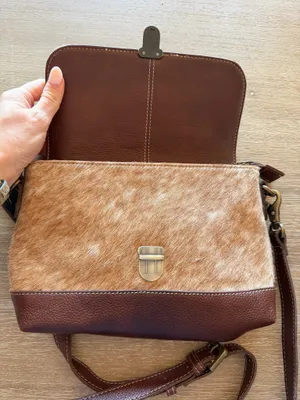 Myra Bags Ridge Morning Glory Leather and Hairon Crossbody thumbnail 6