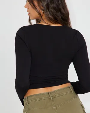 Garage Portia Square Neck Long Sleeve Top thumbnail 3