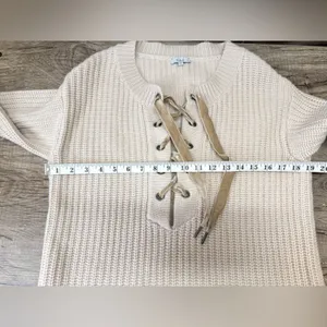 Rails Nicole Lace Wool Cashmere‎ Sweater Dress Revolve Cream Tan size small thumbnail 8