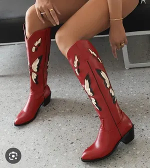Red Butterfly Cowgirl Boots Size 7 thumbnail 1