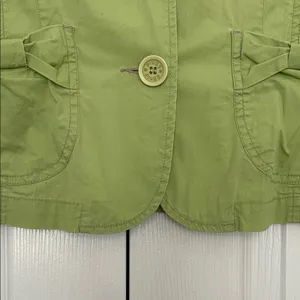 Plugg Light Green Cotton Blazer with Bow Pocket Accents thumbnail 8
