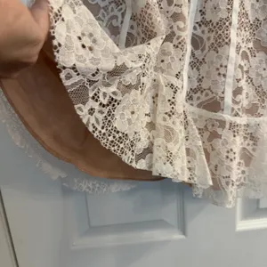 For Love & Lemons XS Cheyenne Lace Mini Dress Ivory Coquette Fairy‎ Schoolgirl thumbnail 12