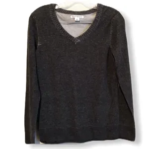 Cutter & Buck Dark Gray V-Neck Knit Sweater Classic‎ Soft thumbnail 2