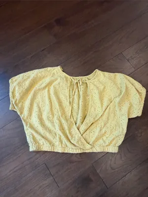 Madewell Eyelet Michele Bubble Top in Dream-On Daisies Yellow Medium - C70-004 thumbnail 7