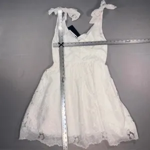 Layered with Love White Lace Mini Dress Bow Straps V-Neck Sleeveless Small NWT thumbnail 7
