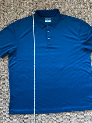 PGA TOUR Men’s Polo Shirt XXL Teal Blue Airflux Performance Golf Polo thumbnail 6