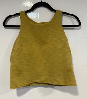 Sleeveless Lululemon Instill Crop Tank Top in Mustard Yellow thumbnail 1
