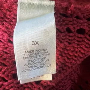 VTG JH Collectible Red Cardigan Sweater Women’s 3XL NWT! Grandmacore Ski Lodge thumbnail 7