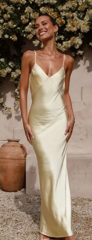 Billy J Yellow Satin Dress thumbnail 1