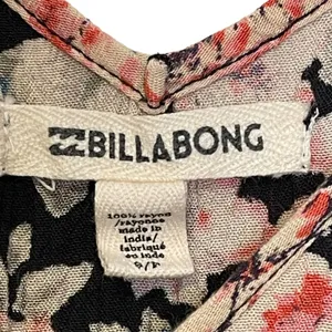 Billabong Button‎ Up Blouse Size Small Multi Color Floral Rayon Womens LS thumbnail 7