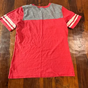 Reebok New York Giants NFL Graphic T-Shirt Red‎ Gray Colorblock Womens Medium thumbnail 4